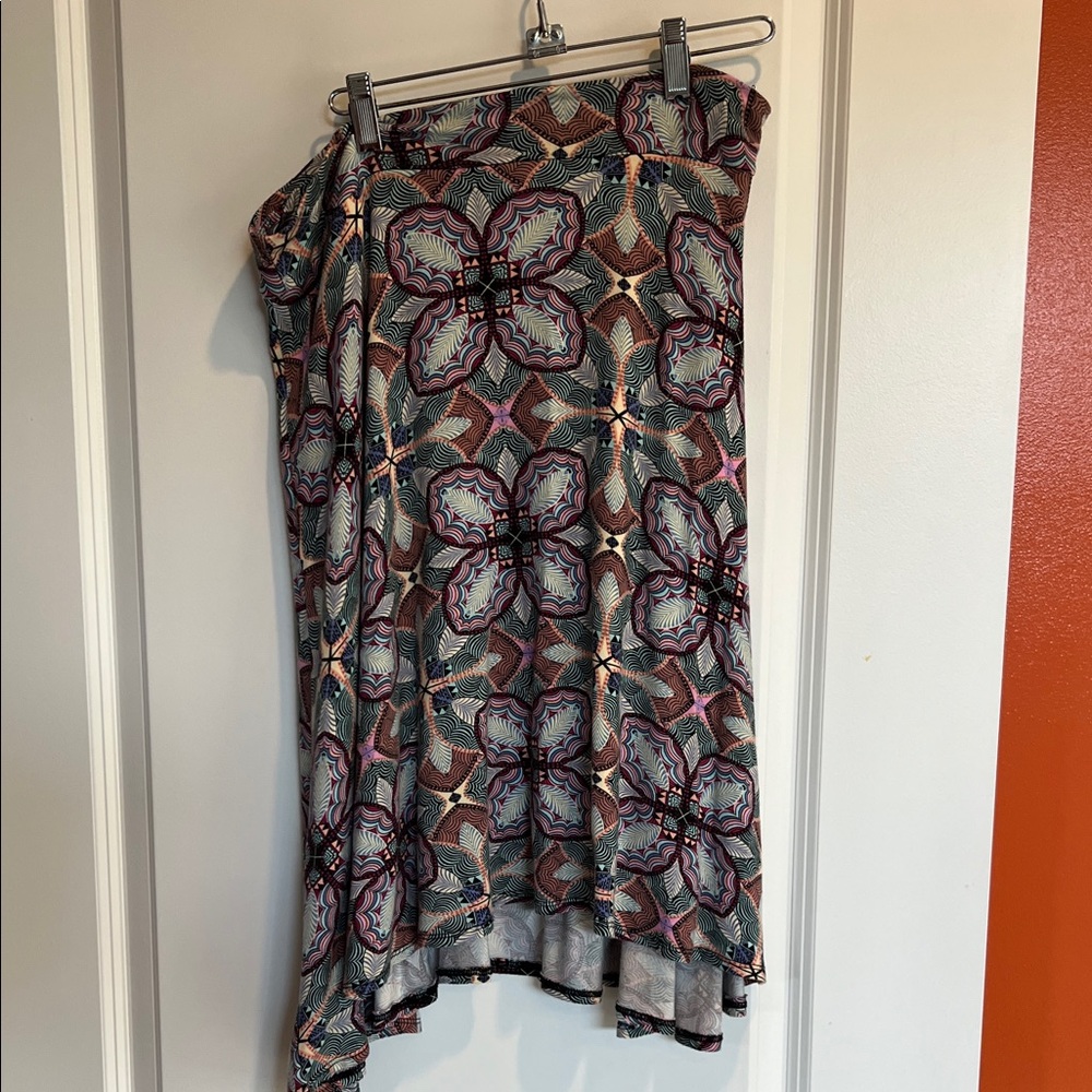 Renee C. Asymmetrical Skirt with Floral Design